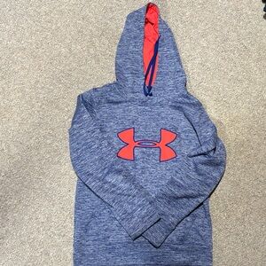 Under Armour Blue Heather Hoodie with Orange Accents
